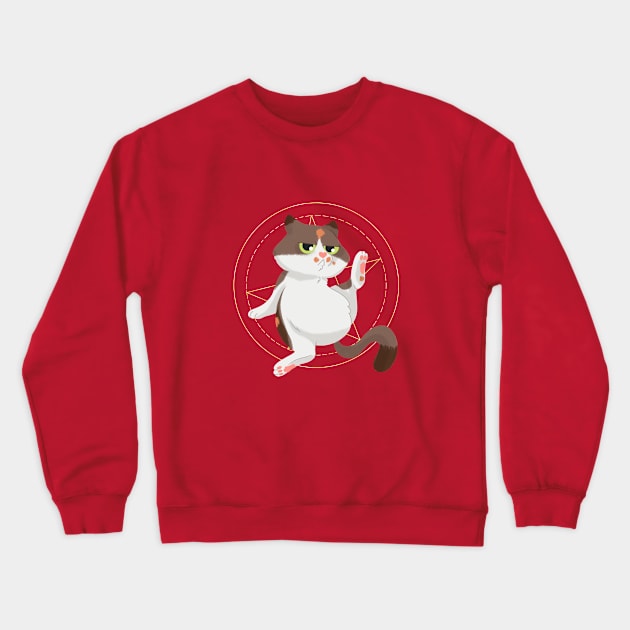 Devil Cat Crewneck Sweatshirt by ScintillaDesiderata 